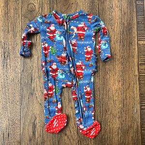 Posh Peanut Blue Santa Newborn Footie
